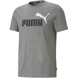 Puma Herren ESS+ 2 Col Logo Tee T-Shirt Mittelgraues Heather, M