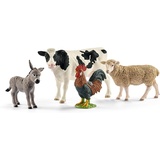 Schleich 42385 - Farm World Starter-Set (Kuh, Esel, Hahn, Schaf), 4-teilig