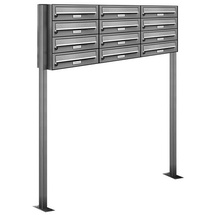 AL Briefkastensysteme Briefkasten »Premium«, (BxH): 122.9 x 150cm, Anzahl Schlitze: 12 Fach Briefkastenanlage Freistehend DIN A4 in Postkasten Design modern