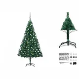 vidaXL Künstlicher Weihnachtsbaum mit Beleuchtung & Kugeln Grün 120 cm