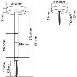 GLOBO Wegleuchte Garten außen Außenleuchte Stecklampe Erdspieß Akku, schwarz opal, 1x LED Solarleuchte Kunststoff,
