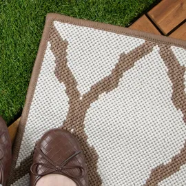 Primaflor In- und Outdoorteppich REVERSO Round Rhombus Braun 120x160cm