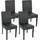 Mendler 4er-Set Esszimmerstuhl Stuhl Küchenstuhl Littau Kunstleder, schwarz matt, dunkle Beine