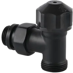 sanicomfort Thermostatventil Unterteil Design schwarz RAL 9005 - versch. Ausführungen