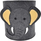 Filz-wäschekorb – Elefant, Babykorb, Runder Aufbewahrungskorb, Faltbar, Für Büro, Schlafzimmer, Kleidung, Bücher