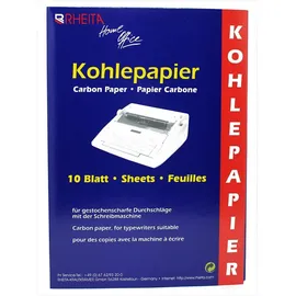 RHEITA Kohlepapier A4 10 Blatt Schwarz