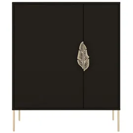 Möbel Kraft Merlin 100 x 120 x 35 cm schwarz matt / schwarz