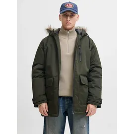 JACK & JONES JJCHARLIE DETACHABLE FAUX FUR PARKA grün M