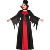 amscan 9908288 Klassisches Vampir Halloween Kostüm für Erwachsene Damen Kleidergröße 46-48, Schwarz