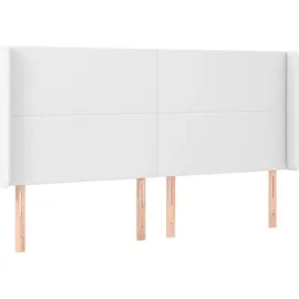 vidaXL Boxspringbett mit Matratze & LED Weiß 180x200 cm Kunstleder