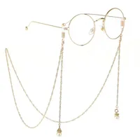 XDeer Brillenkette Brillenkette Transparenter Sonnenbrillenkette, /Brillenhalter/Brillenhalskabel goldfarben 90 cm