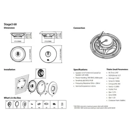 JBL STAGE 3 GEN2 68 Kompakter 165mm 2-Wege Koaxiallautsprecher