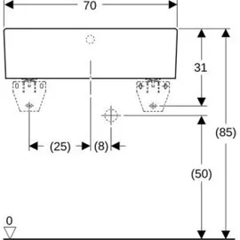 Geberit Spülstein Satellit 70x50 cm weiß alpin