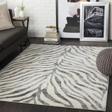 livabliss Surya Luanda Geometrischer Teppich - Teppich modern Wohnzimmer, Esszimmer, Schlafzimmer - weicher Abstrakt Boho Teppich, Kurzflor Teppich für einfache Pflege - Teppich groß 120x170cm in Schwarz