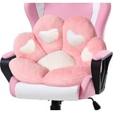 LANPEW Katze Pfot Rückenkissen Sitzkissen Cute Cat Paw Stuhlkissen Sitzkissen Plüsch Komfort Sitzpolster Büro Lazy Warm Sitzkissen Bett Tatami Bodenkissen für Home (60x60cm, Rosa Herz)