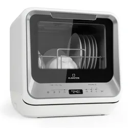 Klarstein Amazonia Mini Geschirrspülmaschine 6 Programme LED-Display Silber