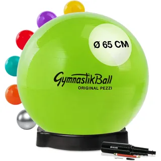 Original Pezziball Standard 65 cm apfelgrün m. Ballschale & Pumpe Gymnastikball