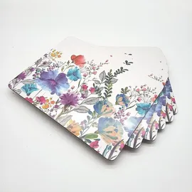 Creative Tops Platzsets Kork-Rückseite, rechteckig, Motiv: Wiesenblume, Mehrfarbig, 30 x 23 cm