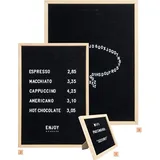 Securit Kreidetafel mit Buchstaben 60x80 cm aus Naturholz und Filz - bestehend aus 360 Buchstaben, Zahlen, Symbolen und einem Wandmontageset