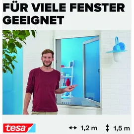 Tesa Fliegengitter mit Aluminiumrahmen 120 x 150 cm Weiß