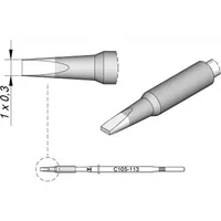 Jbc Lötspitze Serie C105, Meißelform, C105113/1,0 x 0,3 mm,