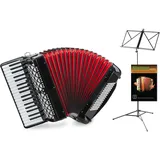 Classic Cantabile 96 Bass Akkordeon "Secondo V" Schwarz Set