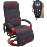 Mendler Relaxliege ARLES II, Relaxsessel Massagesessel, MIT Massage Stoff/Textil dunkelgrau - Grau