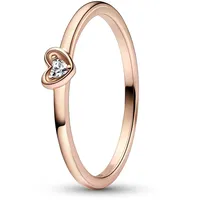 Pandora Strahlendes Herz Ring aus Sterlingsilber mit Zirkonia in der Farbe Roségold, PANDORA Moments Collection, Gr.56, 182495C01-56