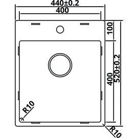 Solido Cablpp40kr10 rechts Flächenbündig Edelstahl Handbetätigung 440 x 185 mm