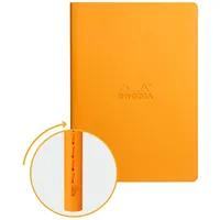 Rhodia 116415C Rhodiarama Notizbuch (ideal für Ihre Notizen, DIN A5, liniert, Premium Velinpapier 80g, elfenbein) 1 Stück, orange