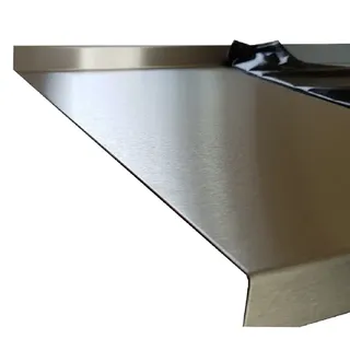 Edelstahl Abdeckplatte für Arbeitsplatte 15x40x600x50mm 0,8mm K240 Edelstahltisch Edelstahl Tischabdeckung CNS Abdeckung Edelstahl Arbeitstisch (1500 mm lang)
