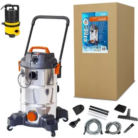 Coil Teichschlammsauger, Schlammsauger, Poolreiniger Staubsauger, Teichreiniger, Tank (35l), Saugleistung: 18 KPa, + Entwässerungspumpe 600W, 1400W