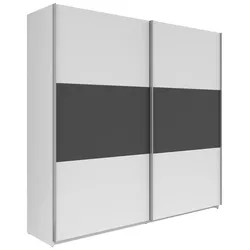 Schwebetürenschrank Saturn in Weiß/Graphitfarben
