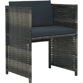 vidaXL Bistroset 3-tlg. Tisch 102 x 58 cm grau