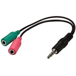 Deltaco Headset Adapter für Handy 10cm Schwarz