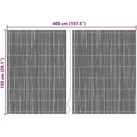 vidaXL Bambuszaun 400 x 150 cm Natur