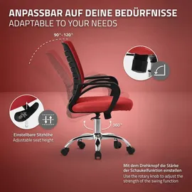 ML-Design Bürostuhl ergonomisch, Rot,