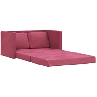 vidaXL Bodensofa mit Schlaffunktion Weinrot 122x204x55 cm Samt