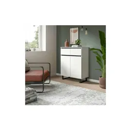 xonox Highboard Tomasa 80 x 99 cm Weiß / Schwarz