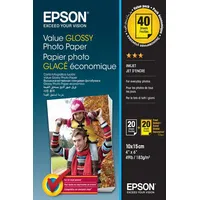 Epson Value Glossy Photo Paper S400044 10x15cm 2x20 Blatt