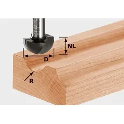 Hohlkehlfräser Schaft-ø8mm R6,35