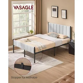 VASAGLE Polsterbett 140 x 200 cm Grau