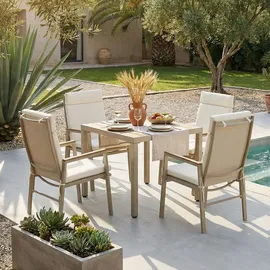 Okwish Garten-Essgruppe 5-tlg. Beige