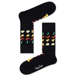 Happy Socks Pizza Invaders Sock Schwarz gemustert Baumwolle Gr 36/40