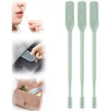 Nasenhaarschneider, Nasal Hair Cutter, 2024 New doppelseitiges Nasenhaarmesser, Nasenlochhaarentferner-Werkzeug,Ohne Strom, Hygienisch (Green, 3PCS)