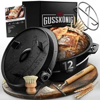 Gusskönig Gusseisen Brotbackform mit Deckel 26 cm - Brotbacktopf
