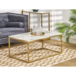 Couchtisch MDF-Platte Marmor Optik Gold DELANO