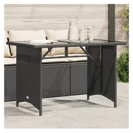 vidaXL Gartentisch mit Glasplatte Schwarz 110x68x70 cm Poly Rattan
