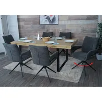 Mendler 6er-Set Esszimmerstuhl HWC-O78, Küchenstuhl, drehbar Auto-Return, Stoff/Textil Chenille