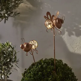 star trading deutschland gmbh LED Solar-Dekoleuchten Oxida Bienen Dämmerungssensor 2er Set rost 51cm